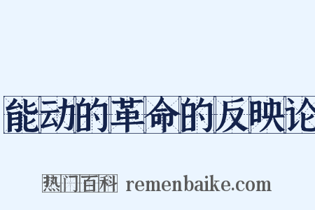 能动的革命的反映论是什么意思的图片